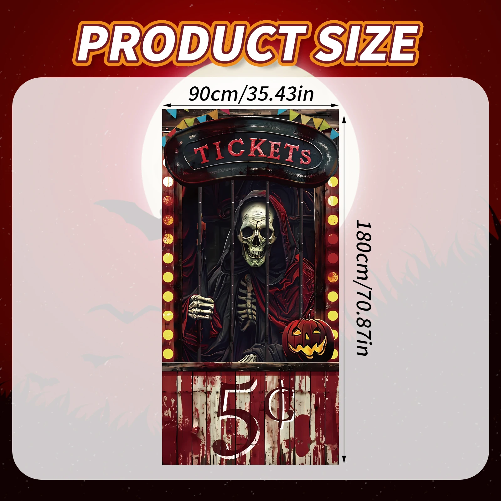 Halloween Evil Circus Door Cover- Scary Clown Halloween...