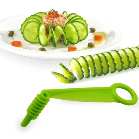 

1PC Spiral Slicer Blade Hand Slicer Cutter Cucumber Carrot Potato Vegetables Spiral Knife Kitchen Accessories Tools Random Color