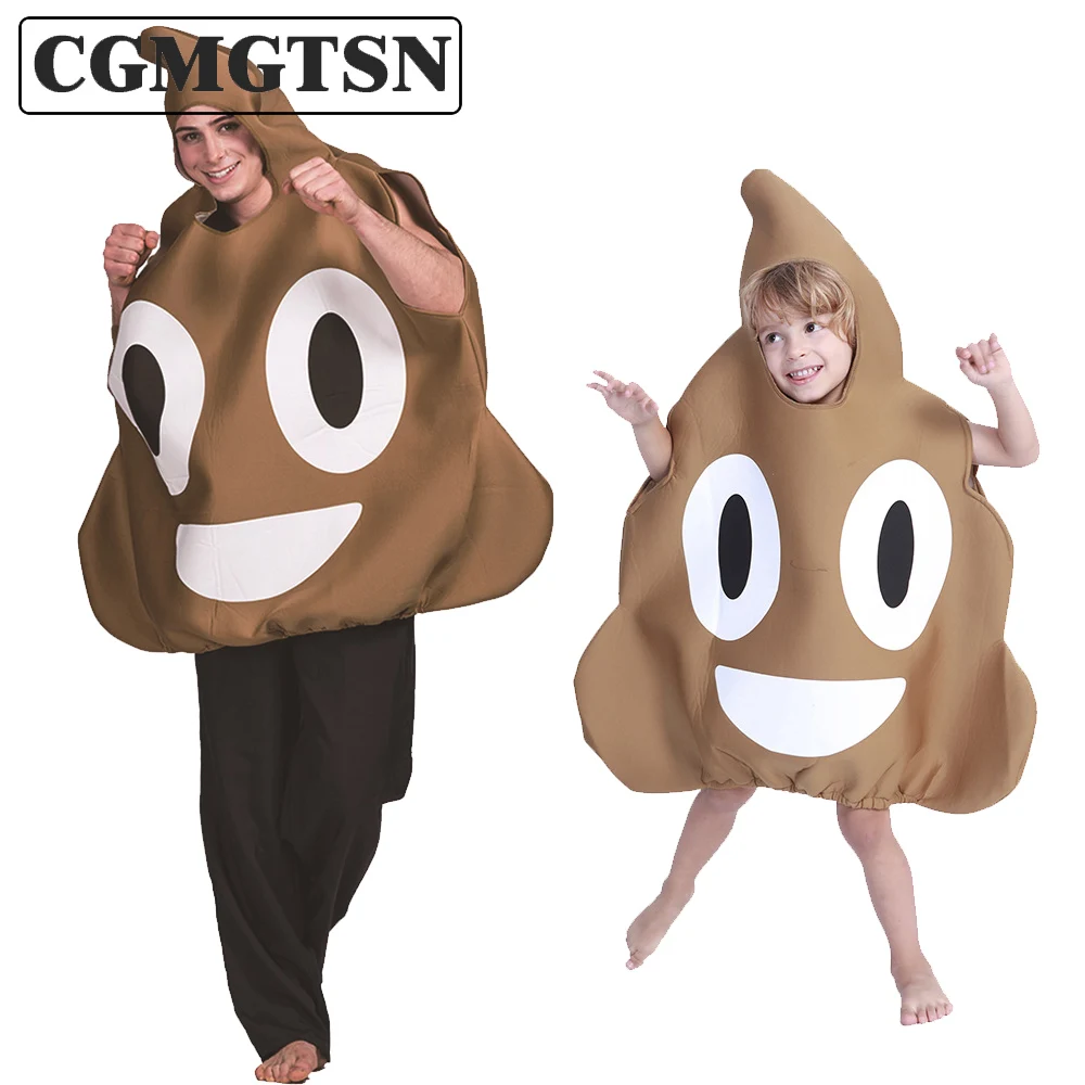 CGMGTSN Adult Kids Poop Costume Funny Halloween Costume For Carnival Party Fancy Dress Jumpsuit