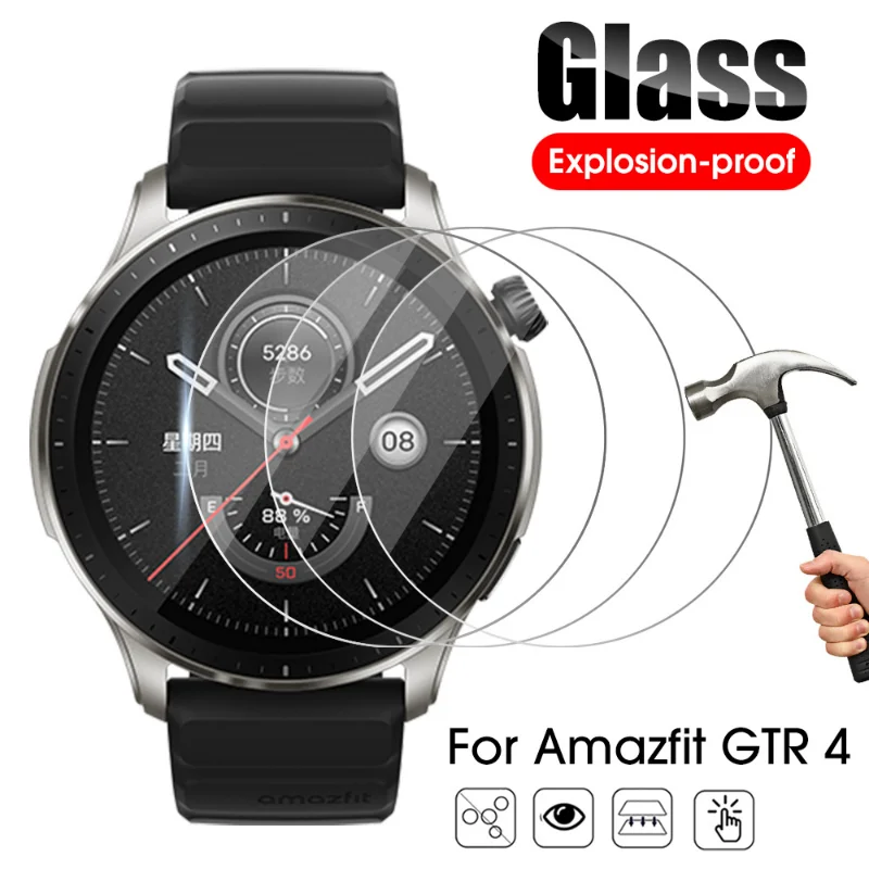 

5 шт. закаленное стекло для Huami Amazfit GTR 4 защитная пленка для экрана Противоударная пленка для смарт-часов Amazfit GTR 4 аксессуары