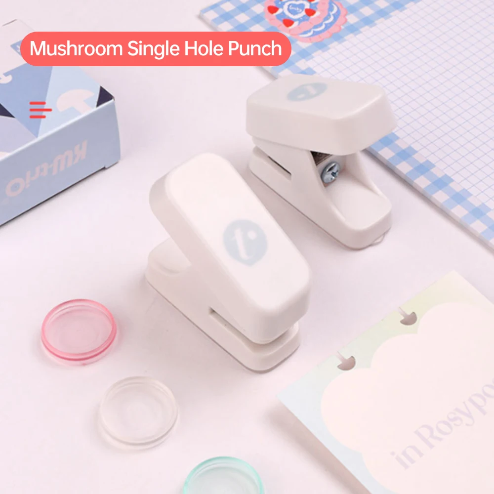 KW-triO Mushroom Single Hole Punch Paper Puncher Mini DIY Cutter for A4 A5 B5 Notebook Scrapbook Diary Planner Calendars