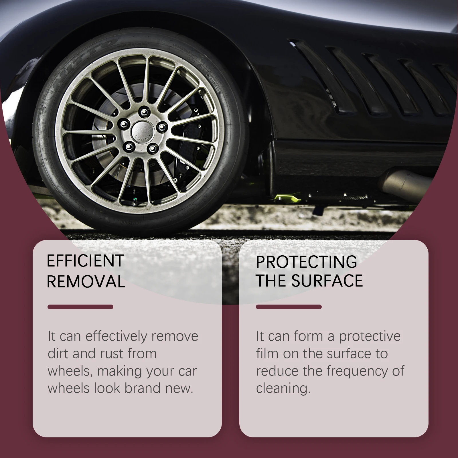 Wheel Iron Remover Premium Wheel Rim Rust Remover Spray Alloy Cleaner & Polish Car/Truck/Motorcycle Chrome Wheel Hub Cleaner