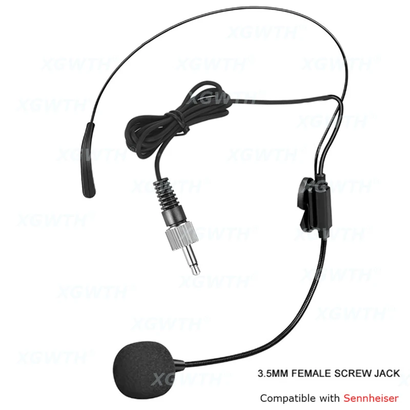 Headset Microphone Dual Ear Head Omnidirectional Condenser Headworn Mic for Sennheiser Shure AKG MiPro Samson Wireless System