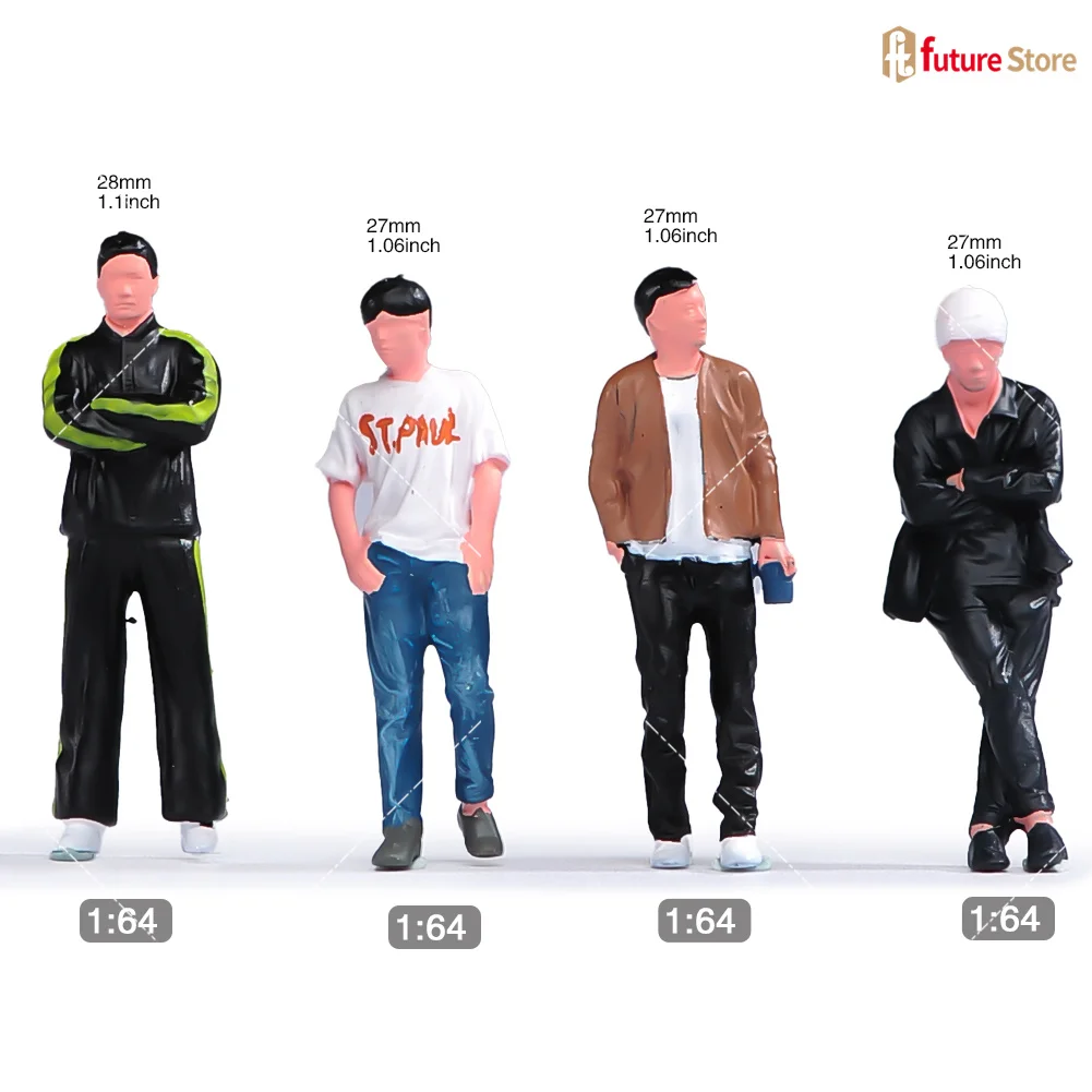 특별 할인 미니어처 피규어 1/64 페인티드 레이싱 드라이버 캐주얼 핸섬 남성 미니 인형 장면 소품 자동차 모델 장식 공예품