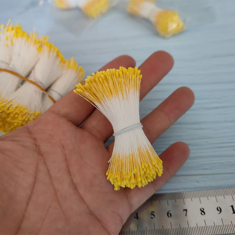 Retro Matte Double Heads Mini Flower Stamen Pistil artificial plants artificial flowers artificial flower 350pcs for Wedding Decoration DIY Fake Christmas Scrapbooking Gift Craft