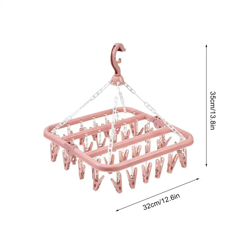 Drying Clip Swivel Hangers For Clothes With Clips Wind-Proof Swivel Hangers For Clothes Lingerie Socks 6