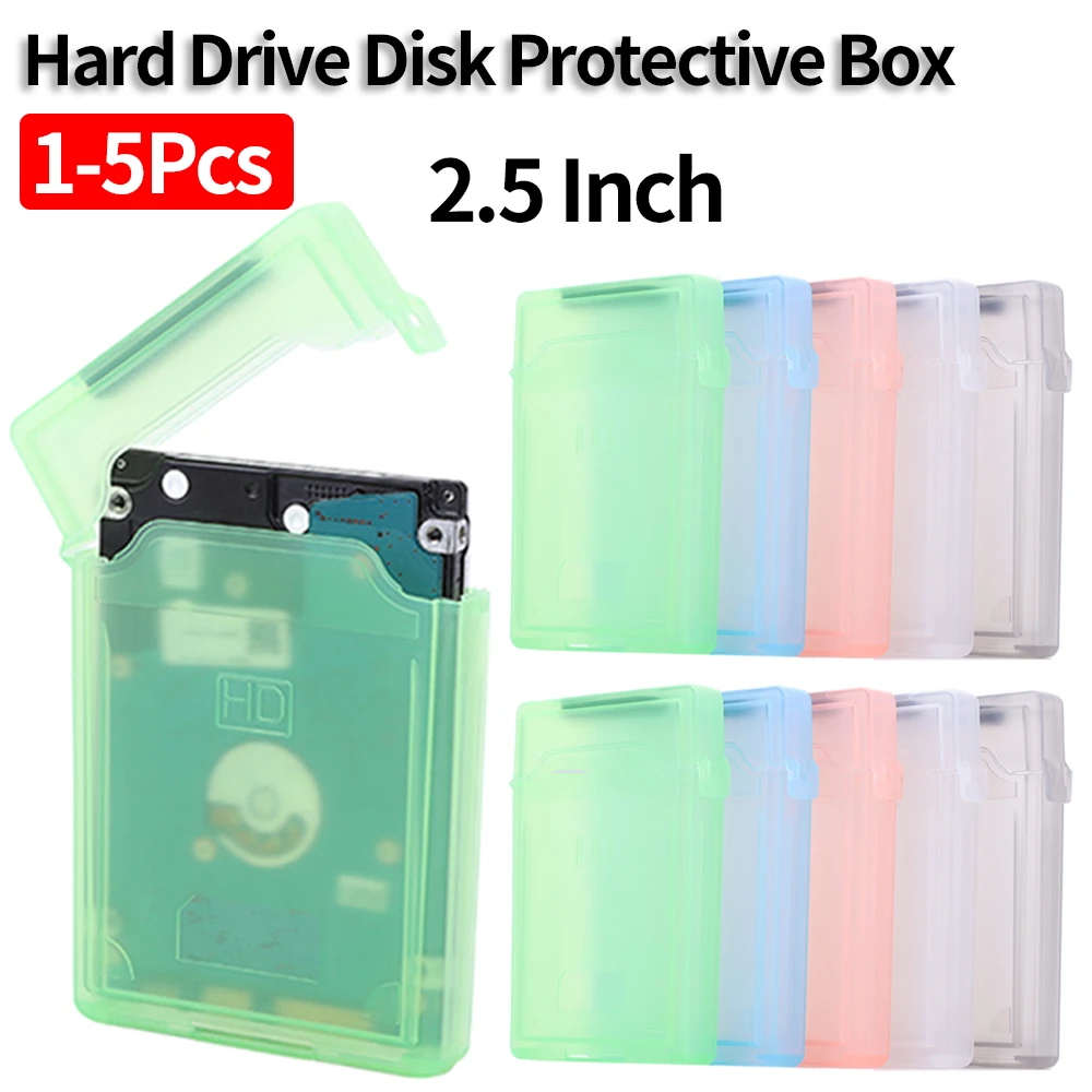 1-5Pcs 2.5 Inch HDD SSD Protective Case Storage Box