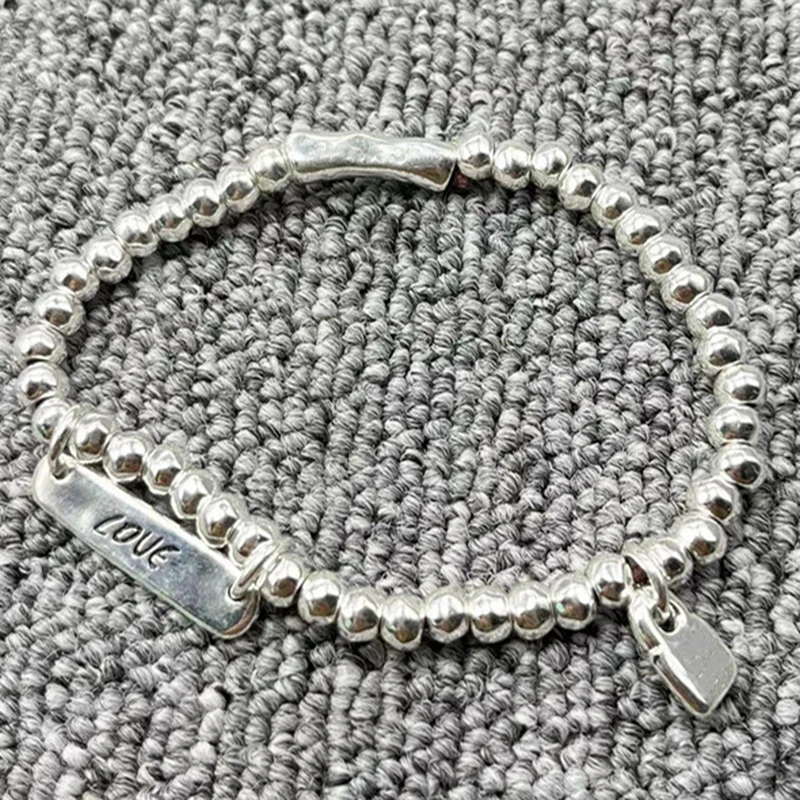 

Spain Original Fashion Electroplated 925 Silver Nameplate Love Bracelet Holiday Jewelry Valentine's Day Gift