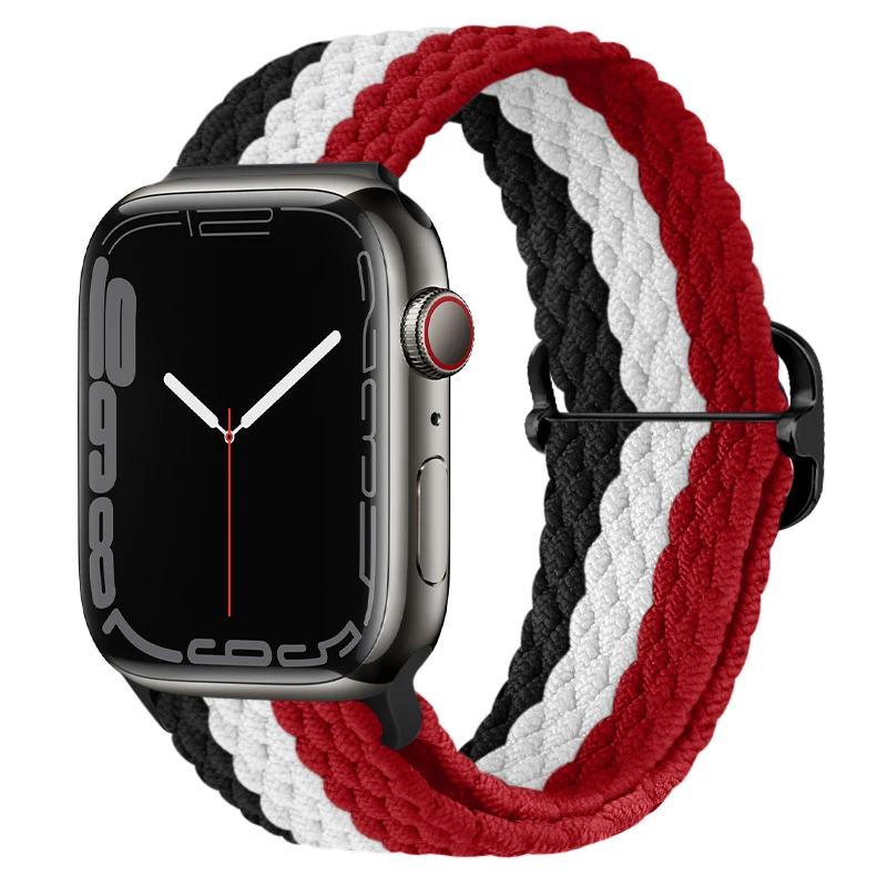 

Аксессуары для Apple Watch Ultra 8 7 49 мм 45 мм 41 мм, регулируемый плетеный дышащий iWatch 6 5 4 3 SE 44 мм 42 мм 40 мм 38 мм