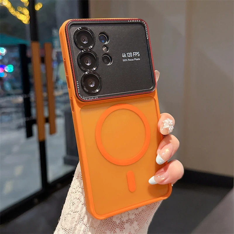 Luxury Translucent Magnetic Phone Case with Metal Camera Protection and Matte Finish