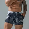 Summer Men's Beach Swimming Trunks Drawstring Elastic Waist Swimsuit Shorts Man Plus Size Quick Drying Swimwear Shorts 1