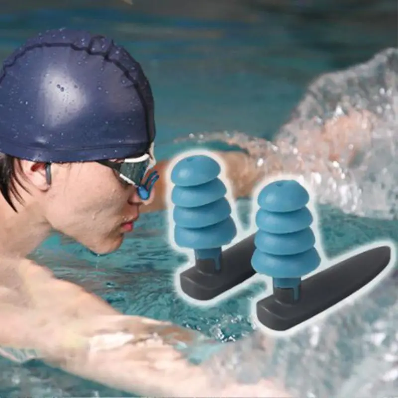 2pcs Soft Silicone Swimming Ear Plugs Comfortable Waterproof Noise Cancelling