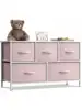 Sorbus Dresser with 5 Drawers - Storage Chest Organizer Unit with Steel Frame Wood Top Easy Pull Fabric Bins - Long Wide 1