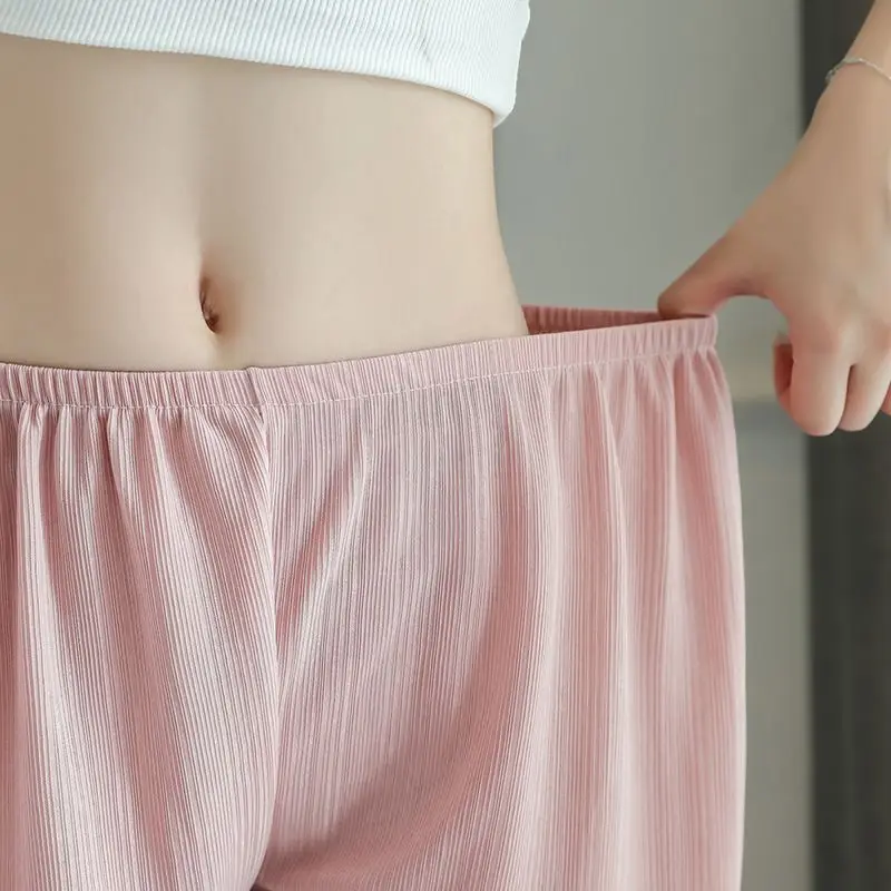 Pantaloni Di Sicurezza Da Donna A Vita Alta In Seta Di Ghiaccio - Foto 8