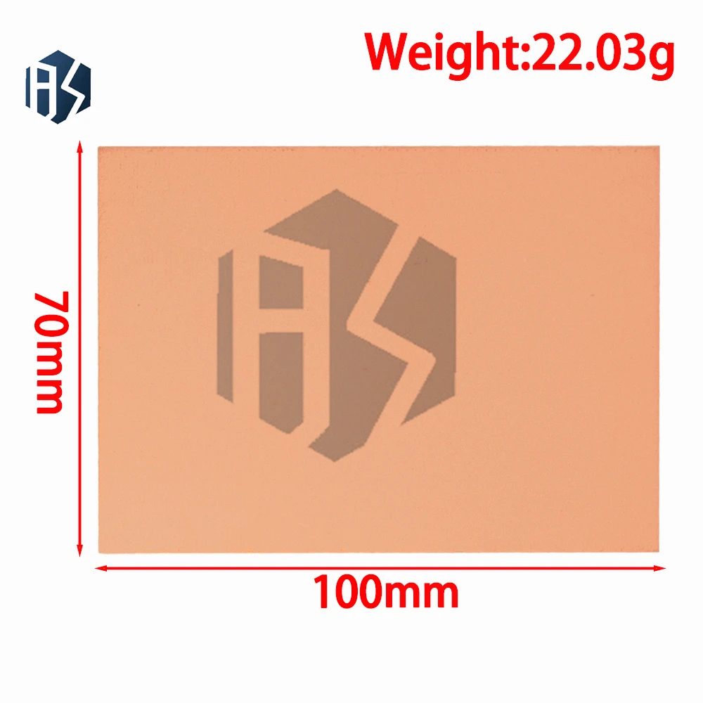 1개 70x100mm 단면 FR4 구리 클래드 라미네이트 - DIY 전자 회로용 블랭크 PCB 보드