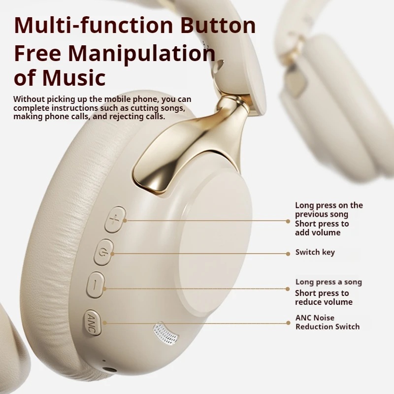 Portable AI Translator Wireless Earbuds ANC 100H Playtime Sports Gaming Headphones Surround Sound Audio Professional