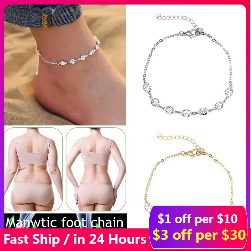 

Fashion Crystal Bracelet Gold and Silver Weight Loss Magnetic Therapy Ankle Weight Loss Products Slimming Health Jewelry