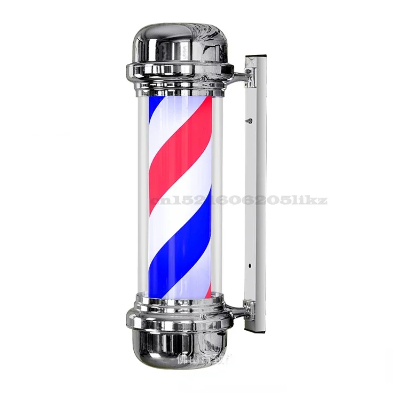 100cm Barber Shop Pole Rotating Lighting Red White Blue Stripe Rotating Light Stripes Sign Hair Wall Hanging LED Downlights