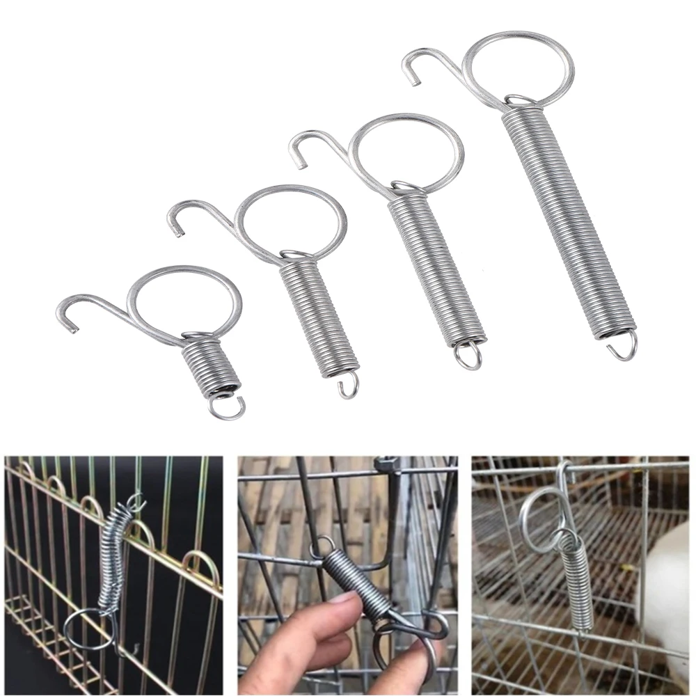 4PcsMultipurposeSpringAnimalCageLatchesLockSpringRabbitCage