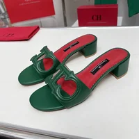 CH Cutout Design Elegant Office Low Heeled Women's Sandals Minimalist Style Crystal Women's Home Slippers - Image 6