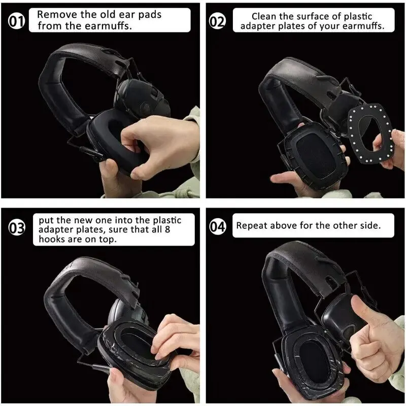 Tactical 1Pair Gel Ear Pads For Howard Leight by Honeywell Impact Shooting Sport Pro Sync Leightning Earmuffs 4