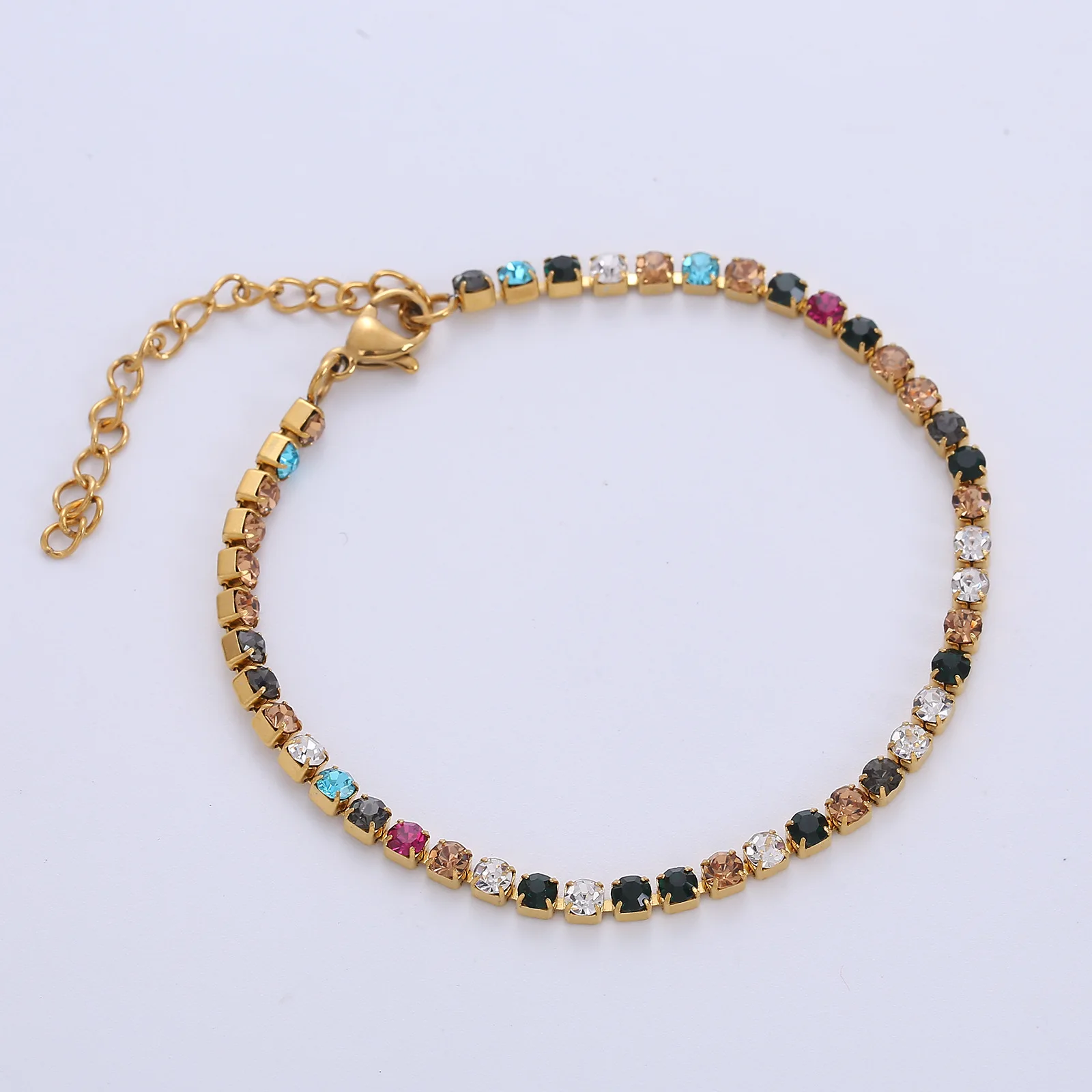 

2023 New Style Multi Color AAA+ Cubic Zirconia Friendship Bracelets for Boyfriend Girls Best Friend Gift Goth Accessories