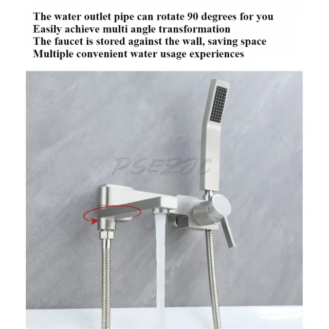 ก๊อกน้ําอ่างอาบน้ําสแตนเลส 304 วาล์วผสมร้อนและเย็นง่ายชุดหัวฝักบัวหัวฉีด 2 ก๊อกน้ําอ่างอาบน้ําสแตนเลส 304 วาล์วผสมร้อนและเย็นง่ายชุดหัวฝักบัวหัวฉีด 2