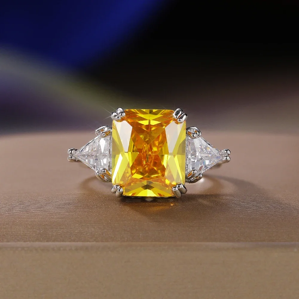 Cubic Zircon Ring Geometric Shaped Cubic Zirconia Rings Wedding Bands Women Accessories Party Jewelry