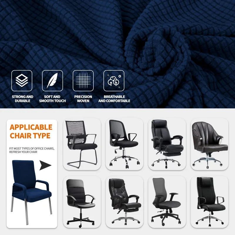 Jacquard Office Boss Chair Cover Elastic Boss Rotating Computer Chair Seat Case Stretch Gaming Chair Covers with Armrest Covers 3