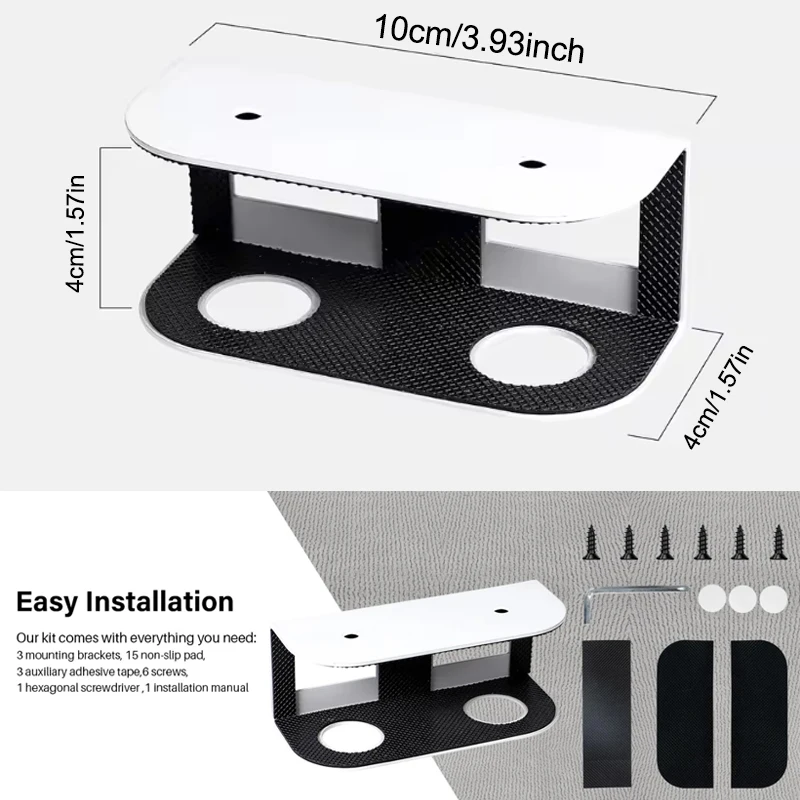 책상 아래 노트북 거치대, 긁힘 방지 실리콘이 있는 노트북 및 키보드용 금속 책상 아래 선반 홀더