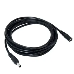 Versatile DC Power Extension Cable - Multiple Length Options, Durable Male-Female Connectors - 5M (Black)