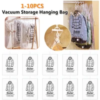 1-10PCS Vacuum Storage Hanging Bag Dustproof Clothes Compression Storage Bag Space Saving for Clothes Down Overcoat 2