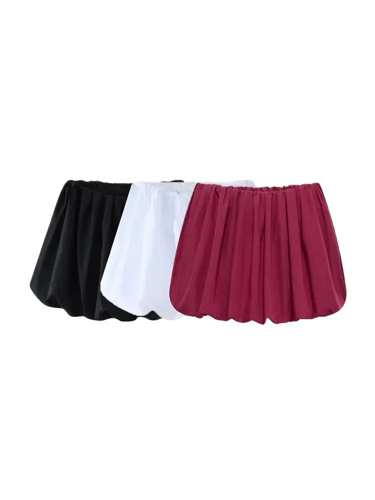 Minifalda de globo para mujer, cintura media elástica, dobladillo voluminoso, faldas femeninas, moda
