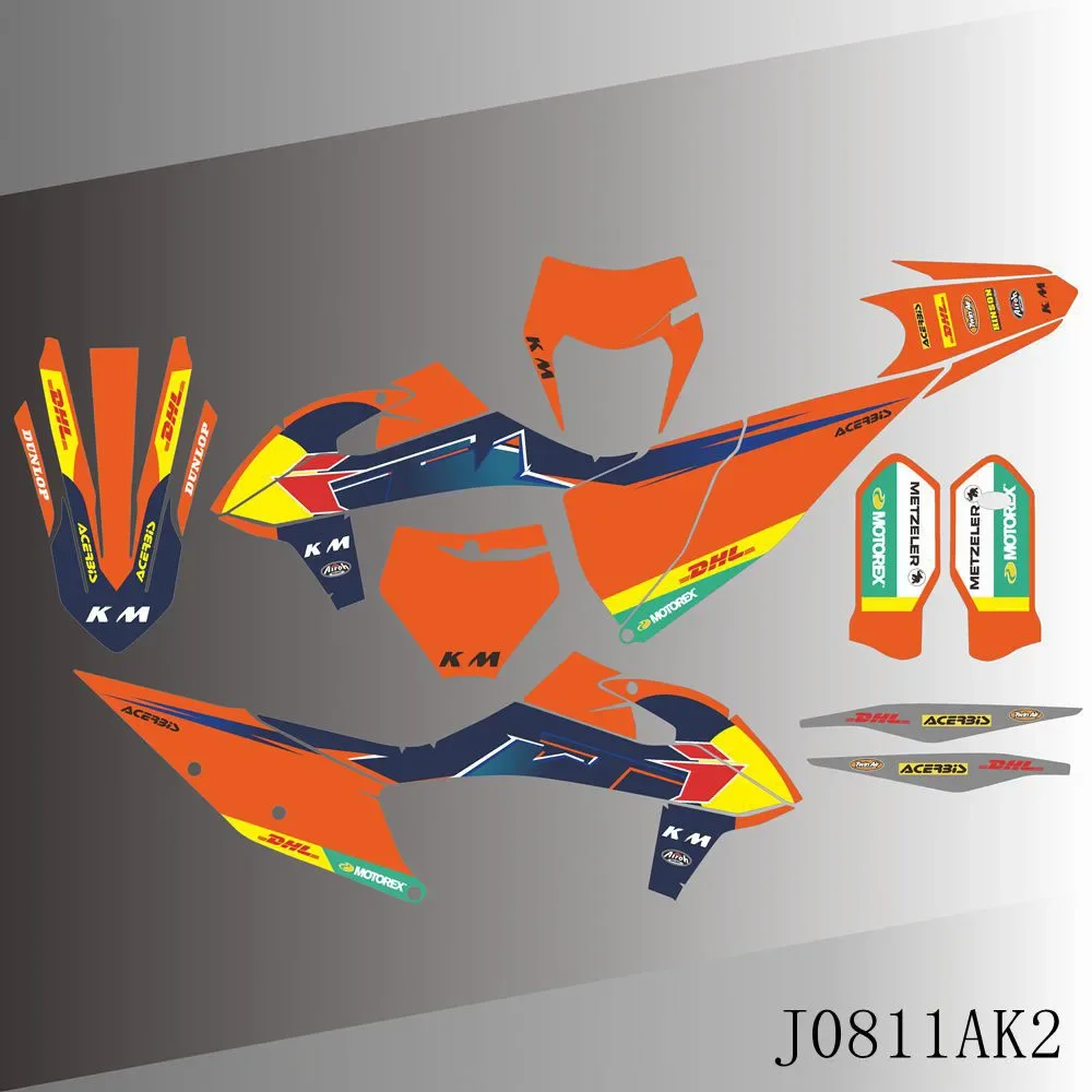 그래픽 데칼 스티커 키트 오토바이 배경, KTM 125 250 300 350 450 500 SX SXF EXC EXCF XCW XCF 2011-2023