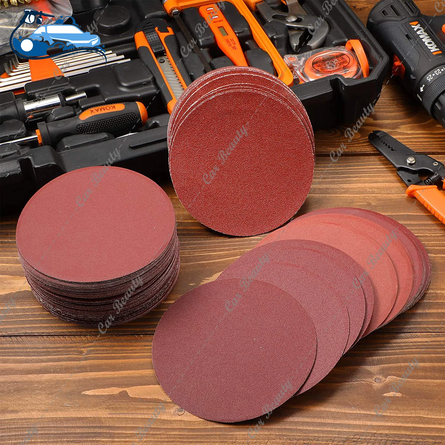 74mm 3inch Hook and Loop Sanding Paper Polishing Wood Furniture Car Headlight Restoration Plastic Stone Jade Glass Metal sanding discs,sandpaper set,polish sand paper