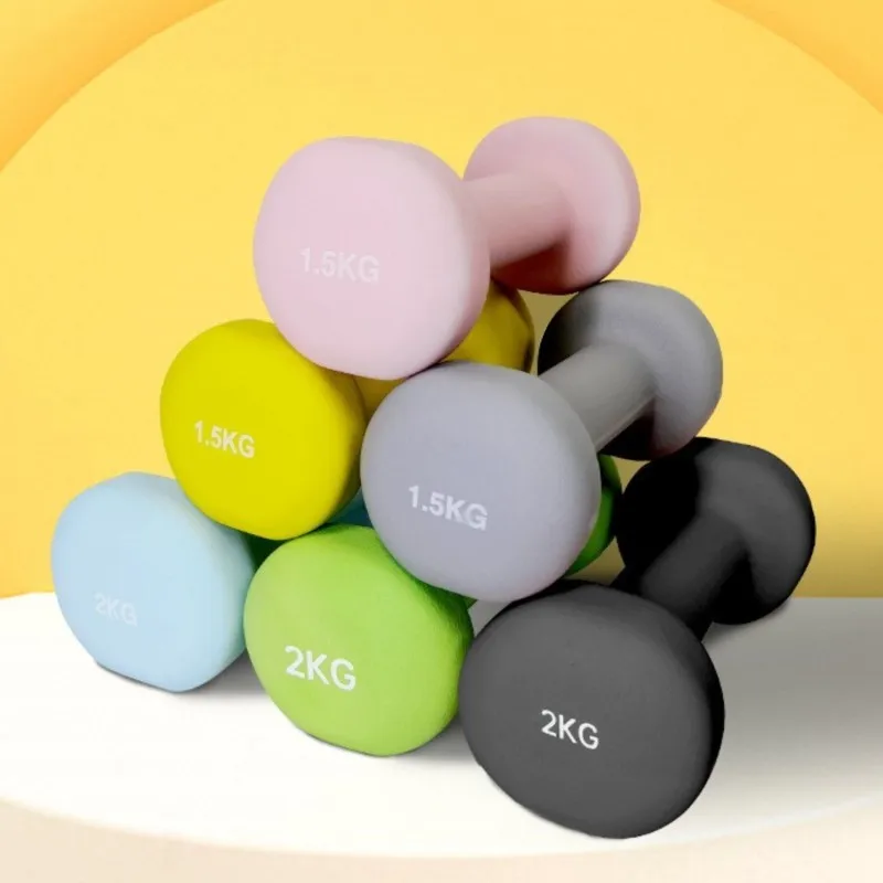 Adjustable Dumbbell Yoga Flat Head Scrub Impregnated Plastic Men And Women Home Exercise Sports Equipment Solid Cast Iron