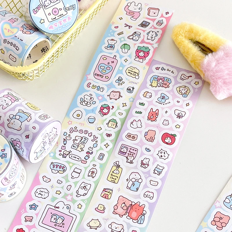 Cute Animal Washi Tape Decoration Scrapbooking DIY Collage Album Photocard Diary Journal Hand Account Masking Tapes Stationery