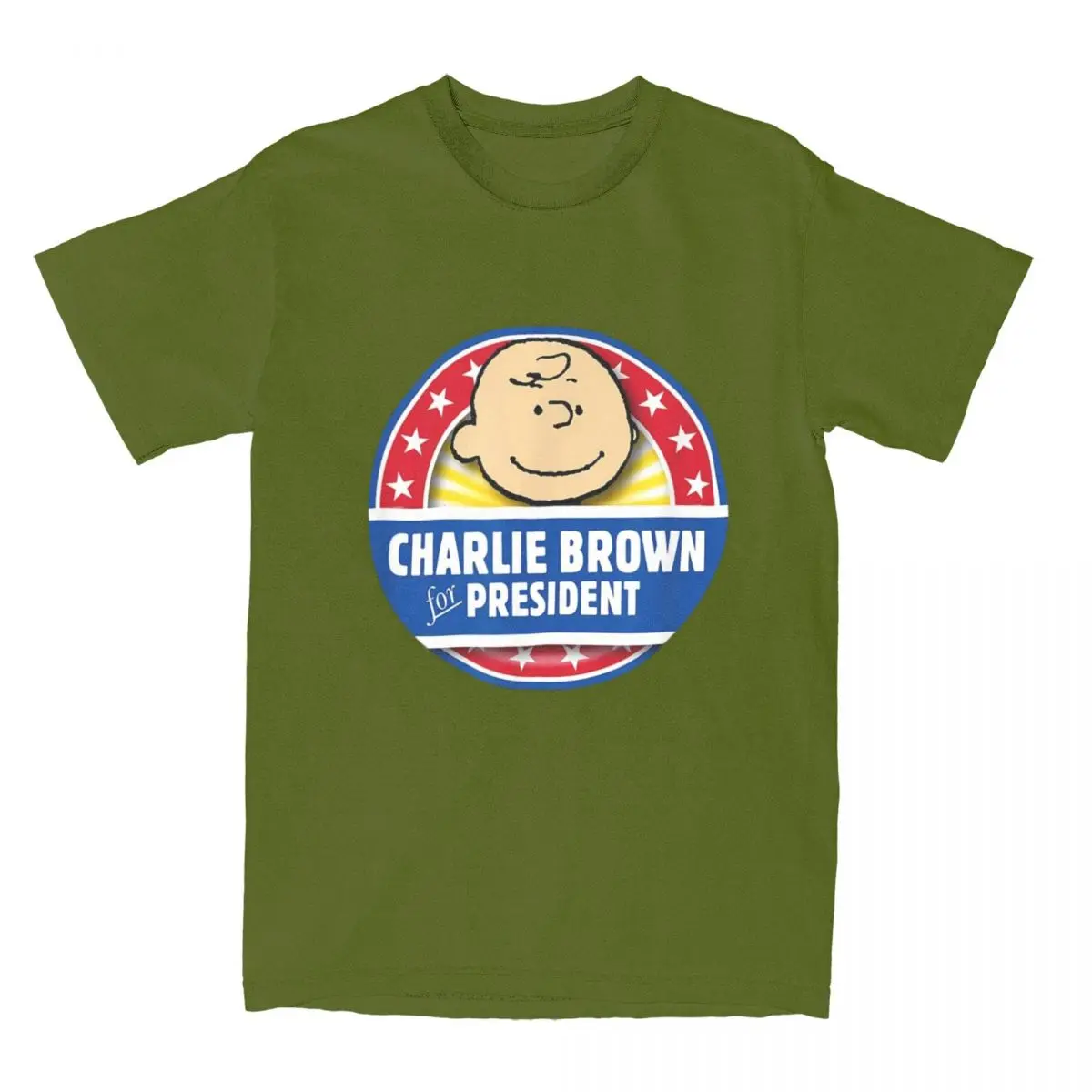 thumbnail image 1 of Camiseta de algodón para hombre y mujer con la frase Peanuts Charlie Brown For President Snoopy, camisetas de manga corta con cuello redondo, idea de regalo, 1 of 5