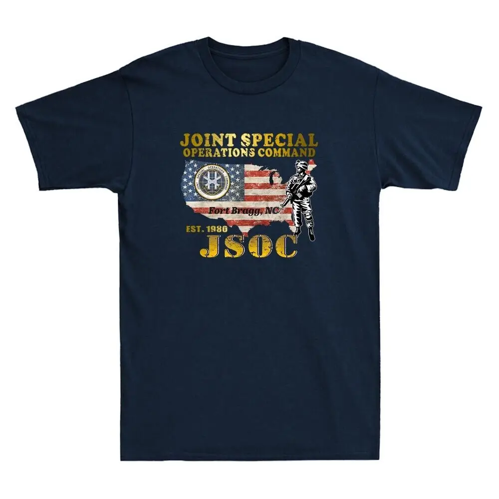 

Винтажная женская летняя черная футболка с коротким рукавом с командой JSOC Fort Bragg NC