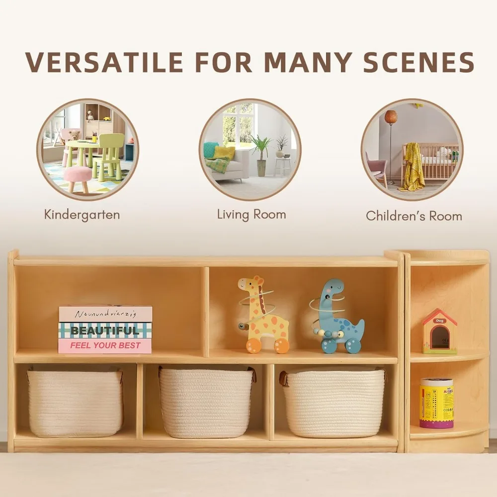 Wood Corner Cabinet, Toy Organizers and Storage, Montessori Shelf for Kids Room, Playroom, Nursery, Classroom, Kindergarten 6