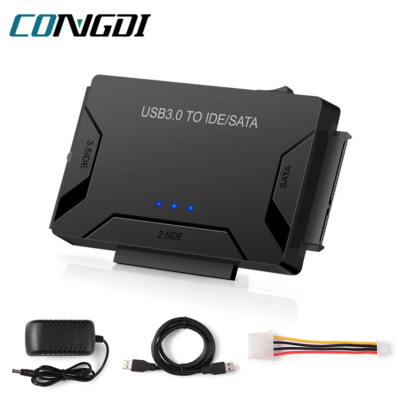 Adaptateur de disque dur USB 3.0 vers SATA IDE, disque dur SSD 2.5/3.5 pouces, convertisseur de transfert de données pour ordinateur portable et de bureau