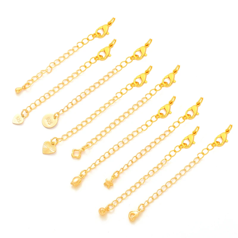 1/2Sets Copper 14K/18K Gold Plated Lobster Clasp Open Jump Rings Connector  Clasp For DIY Bracelet Necklace Chains Jewelry Making