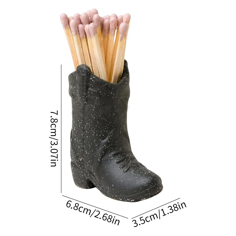 Cowboy Boots Match Rack Ceramic Match Rack Storage Tank