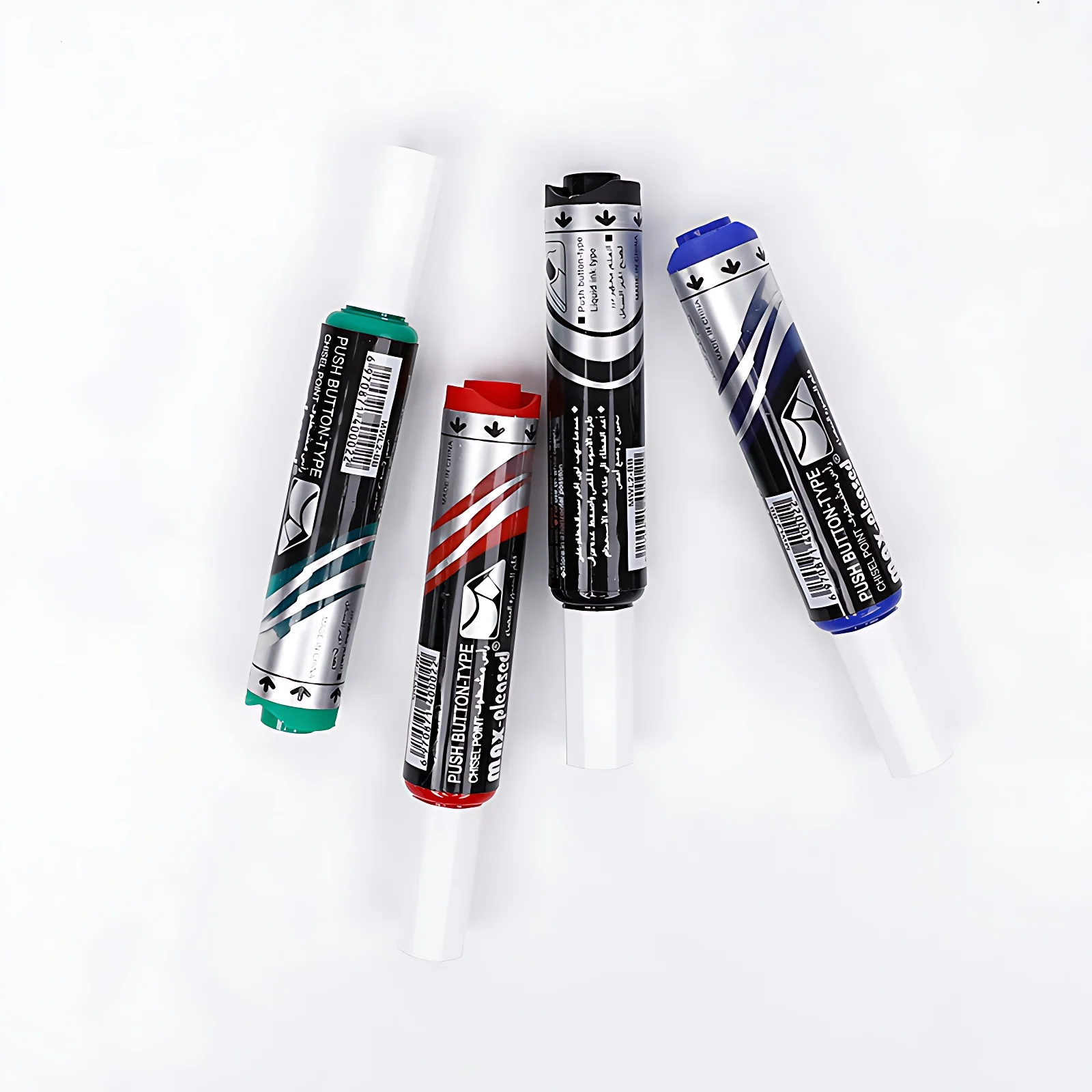 Vibrant Quick-Dry Chisel Tip Whiteboard Markers - 4 Pack, Low-Odor, Ideal