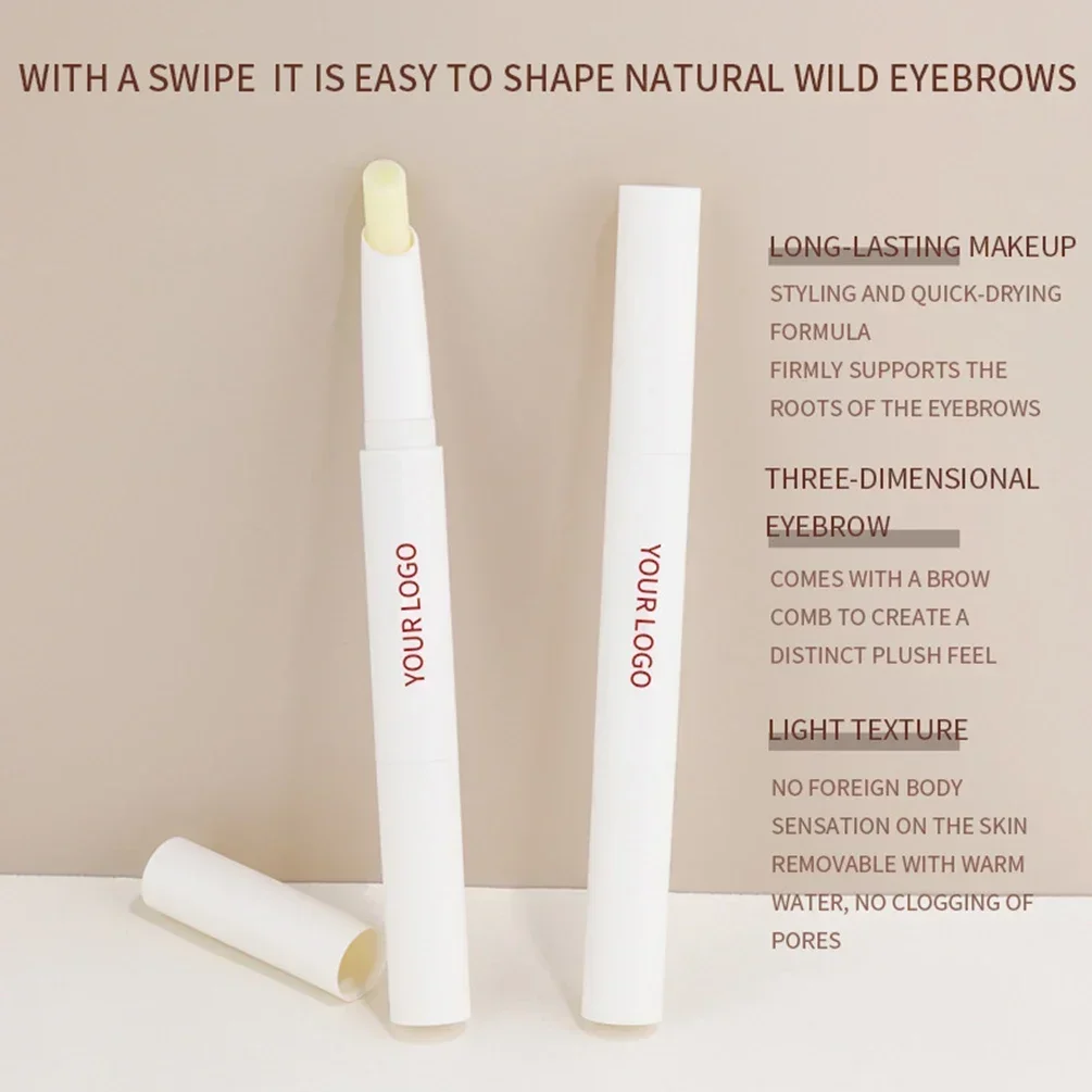 Private Label Eyebrow Soap Custom Bulk Eye Brows Wax Brush Waterproof Long-Lasting Feathery Wild Brow Styling Pigment Makeup 2