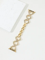 Diamond Gold Glittering Women's Metal Band - 42 - 44 - 45 - 49MM (Gold)