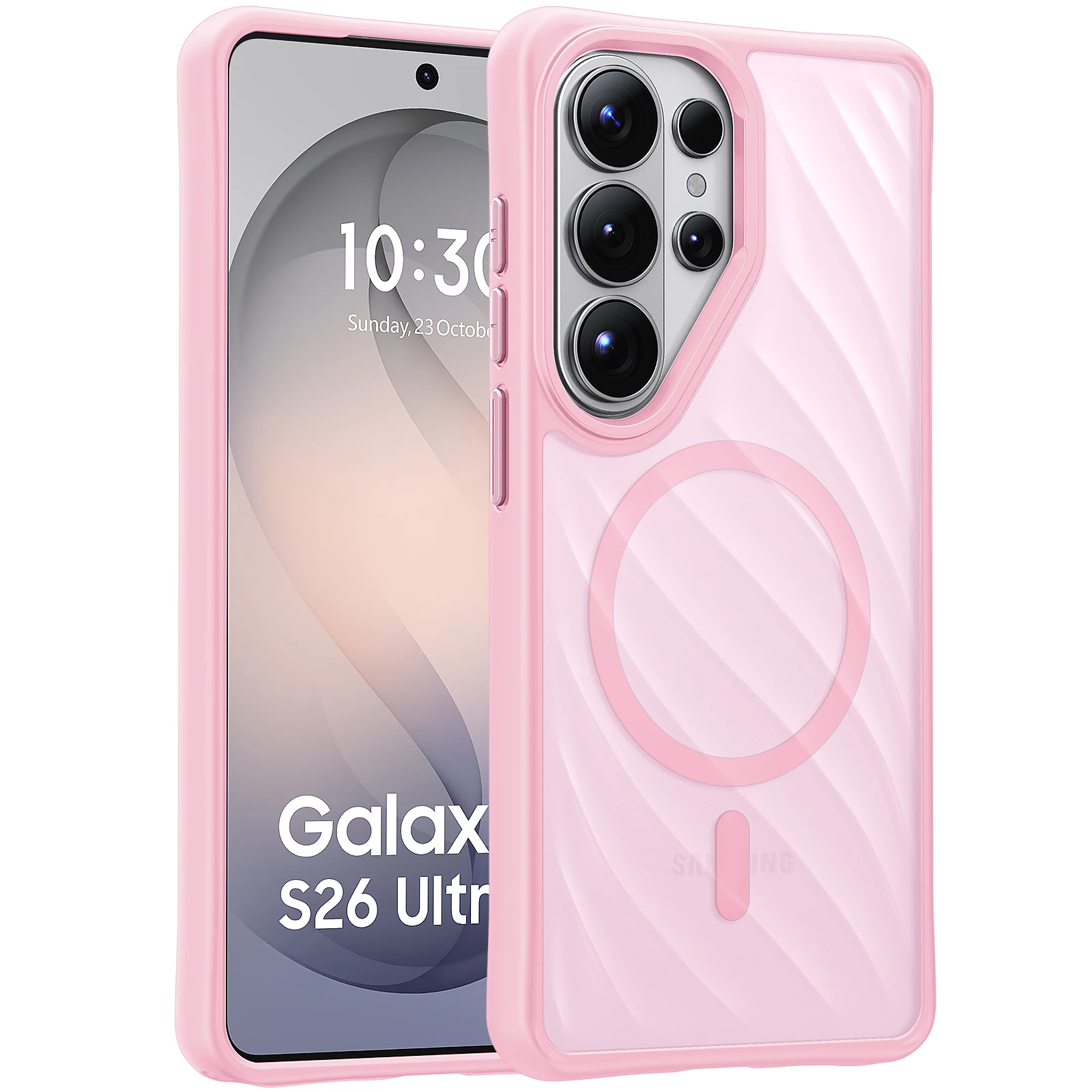 Fashion Water Ripple Translucent Frosted Magnetic Shockproof Phone Case