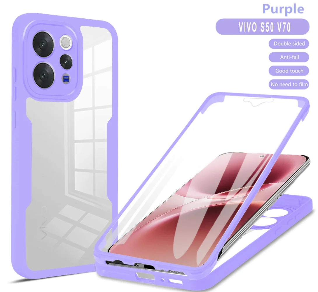 360° Clear Acrylic Shockproof Protective Case with Built-in Screen Protector