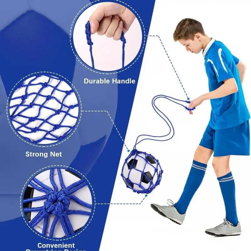 1-2PCS Football Kick Coach Football Ball Net, Ground Soccer Practice, Training Aid, Netbag football training assistance