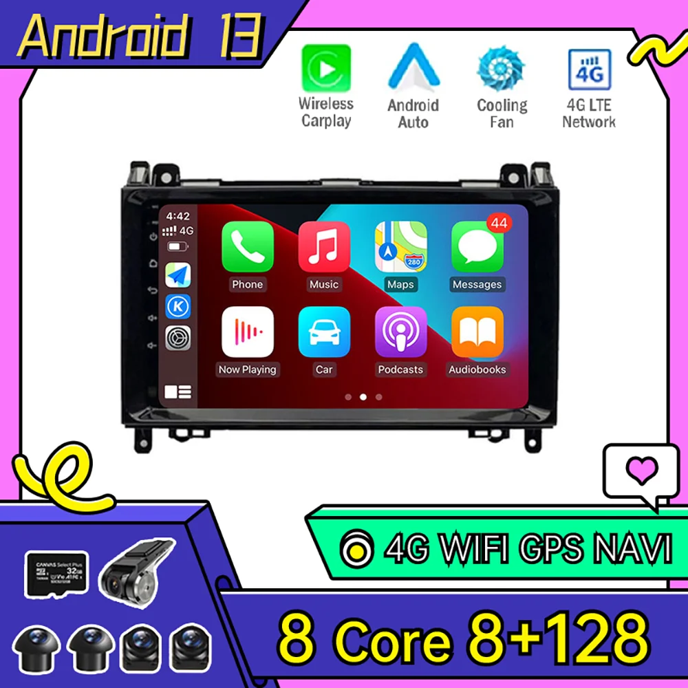 

9 Inch Android 13 For Mercedes /Benz / W169 W245 W639 W906 Sprinter B160 B170 B200 Car Radio Multimedia Player DSP GPS Navigatio